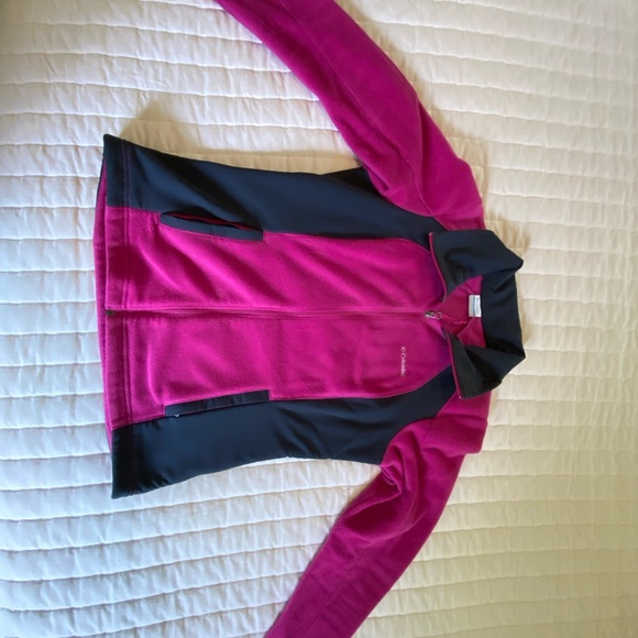 Columbia Pink and Black Fleece Jacket - Picture 1 of 7